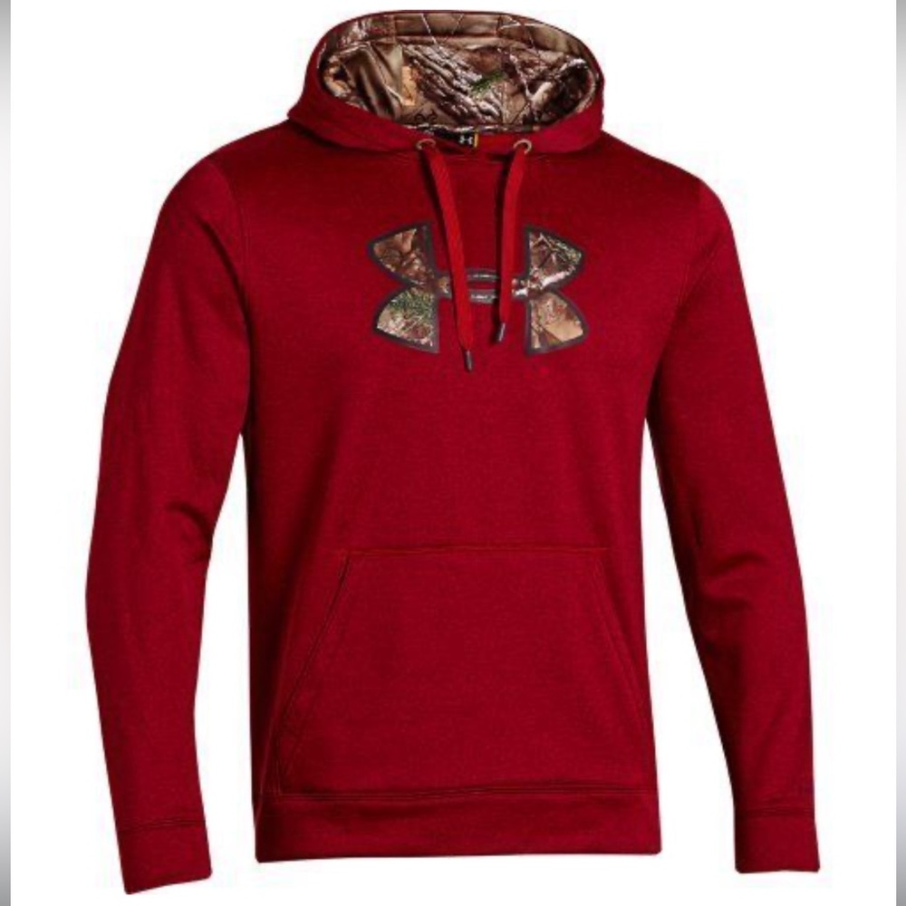 Under Armour Red & Camo sweatshirt loose fit hoodie men’s size small